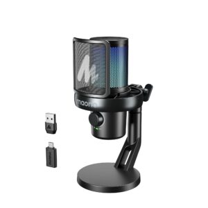Maono Microphone Desktop Condenser Wireless & USB-C 40Hr DM40 Pro Black
