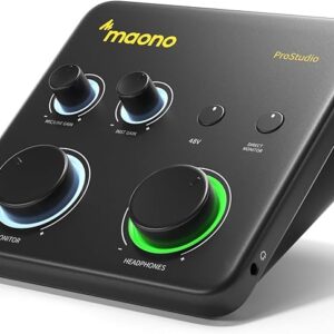Maono Streaming Audio Mixer USB Audio Interface ProStudio 2x2 Lite Black