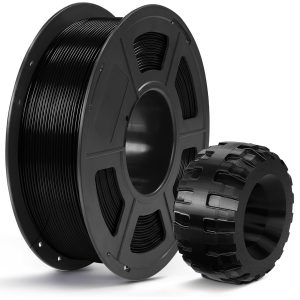 Anycubic 95A TPU Filament Black 1Kg. Ideal Usage: Phone cases, custom gaskets, footwear prototypes, RC car tires, and vibration dampeners.