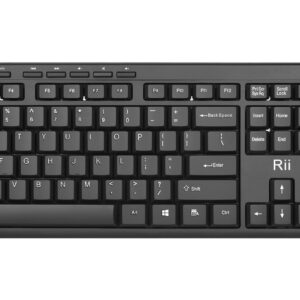 Rii Keyboard Wired Ultra-Slim Silent Full Sized RK907