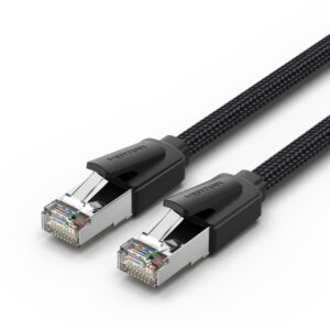 Vention NETWORK Cable CAT8 SFTP Braided 2.0m Black-Nickel IKOBH