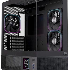 Einarex PC Case mATX SM501D RGB 3x Pre-Installed Fans , Display, Black