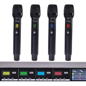 Citronic TU4-H Quad True Diversity Multi-UHF Wireless Microphone System (4 x Handhelds) 171.043UK