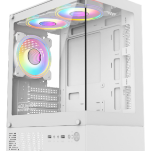 Armaggeddon Gaming Case M-ATX AQUARON DUPLEX 2 CHROMA White (3x Chroma Fans)
