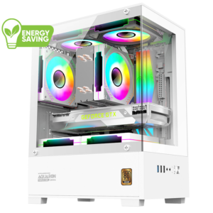 Armaggeddon Gaming Case M-ATX AQUARON NEMO White (3x Chroma Fans & 250W 80+ PSU)