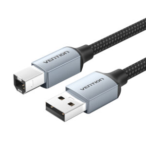 Vention IT Cable USB-A 2.0 to USB-B Printer Braided 10.0m Aluminium Grey CTTHL