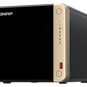 QNAP NAS 4-Bay Tower Intel Quad-Core, 8GB RAM, PCIe Slot, HDMI, SSD Caching & Dual 2.5GbE Ports TS-464