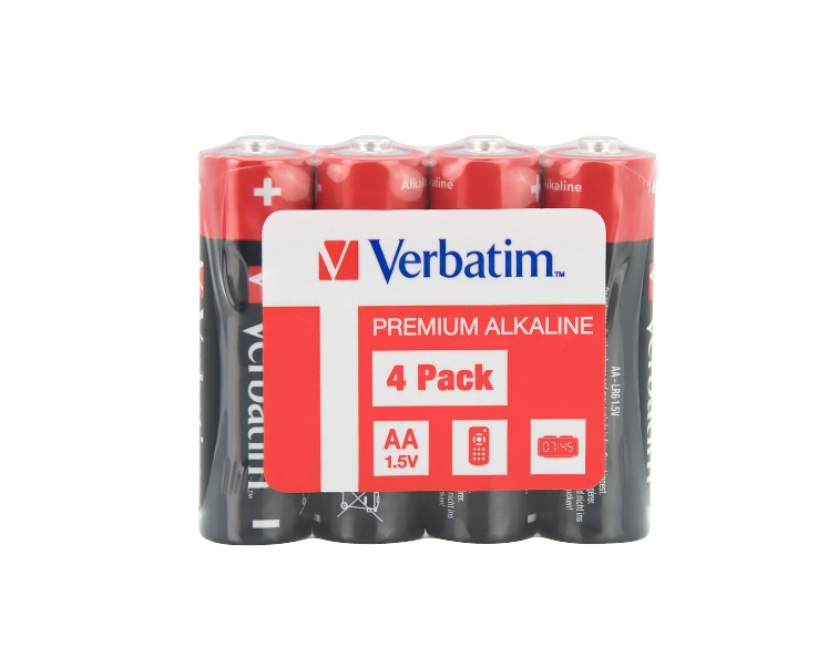 Verbatim Alkaline AA 4pcs Batteries (Wrap)