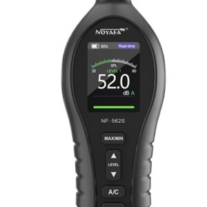 Noyafa Sound Level Meter with Dual A/C Weighting, Real-Time Alarm & Color LCD Display NF-562S