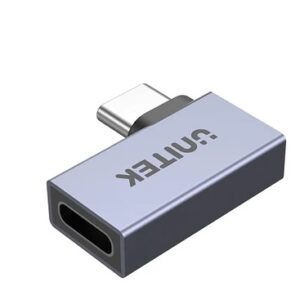 Unitek UCA USB-C 4.0 Male to Female Adaptor 90degrees (Side) A1040GY