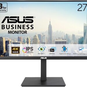 ASUS Monitor Business 27" 4K UHD 60Hz IPS Frameless USB Hub DP Dual-HDMI Speakers Full Ergonomic VA27UQSB