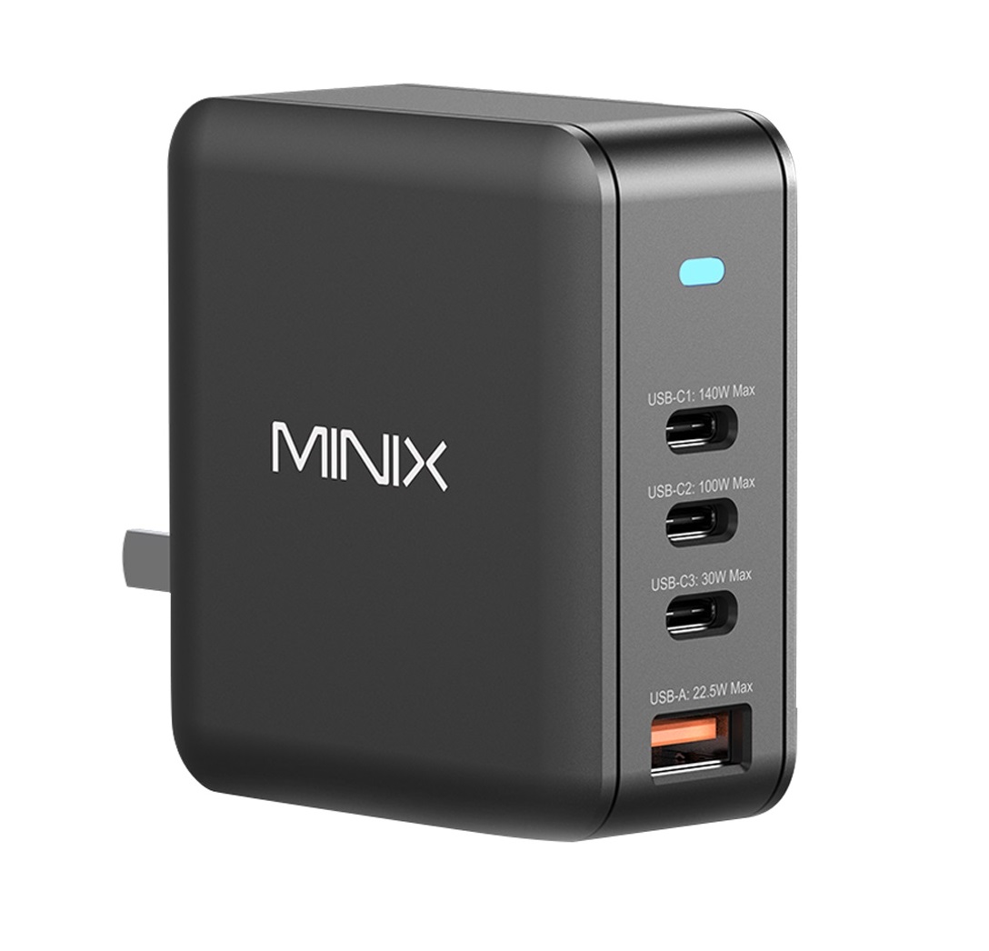 MINIX GaN Wall Charger Travel 165W 3 xUSB-C/1xUSB-A P165