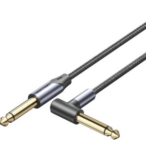 Vention AUDIO 6.3mm M to 6.3mm M Right Angle Braided-Metal 3.0m BKEHI
