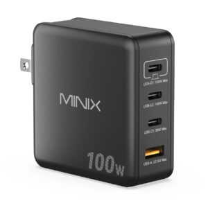 MINIX GaN Wall Charger 100W 3xUSB-C/1xUSB-A NEO P100