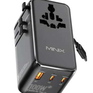 MINIX Gan Wall Charger Travel 100W with Retractable USB-C cable TP100C