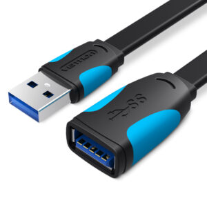 Vention IT Cable USB-A 3.0 M-F Extension Flat 2.0m Black VAS-A13-B200