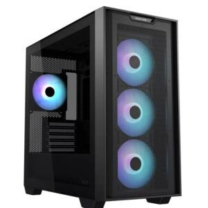 ASUS PC Case Gaming mATX Mesh Front Panel Tempered Glass Side Window 4x Pre-Installed ARGB Fans A21 PLUS Black