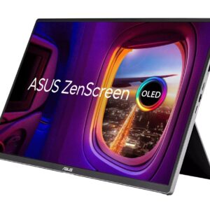 ASUS Monitor Portable ZenScreen 16" WUXGA OLED 1ms Power Pass-Through Auto-Rotate HDMI Dual USB-C Power MQ16FC