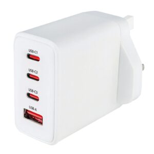 Mercury POWER Wall Charger 65W 3xUSBC 1xUSBA White 421.726UK