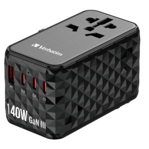 Verbatim Charger Travel Adapter World to World GAN III 140W 2xC 2xA UTA-10