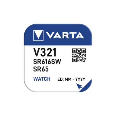 Varta Silver Oxide Coin Cell Battery 321 SR65 SR616SW (Low Drain)