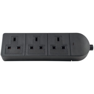 Mercury POWER Extension Trailing Socket Heavy Duty 3-Gang 13A Black 429.621UK