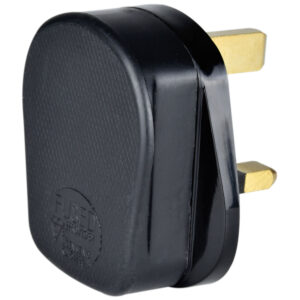 Mercury POWER Mains Plug UK 13A Fuse Rubber Black 429.627UK