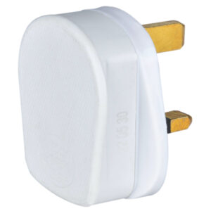 Mercury POWER Mains Plug UK 13A Fuse Rubber White 429.633UK