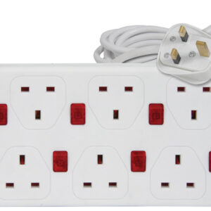Mercury 8-Gang Power Extension 2.0m with Switches & Surge Protection 429.797UK
