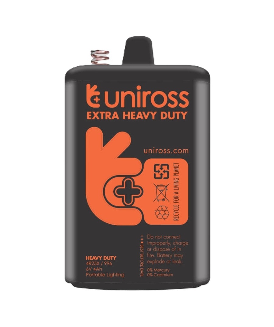 Uniross 4R25 6V Zinc Carbon Battery (1pc)
