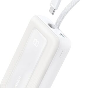Anker Mobile Powerbank 10000 30W Built-In USB-C Cable White