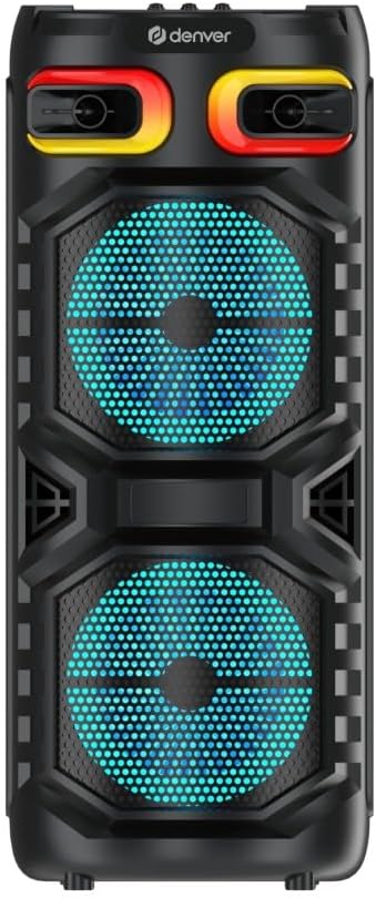 Denver Audio Karaoke Speaker 2 x 8" woofers BT USB & MicroSD TWS 2400mAh BPS-355