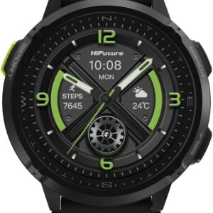 HiFuture MIX 3 Black Sport SmartWatch with AMOLED Always-On Display, Compass, 3 ATM