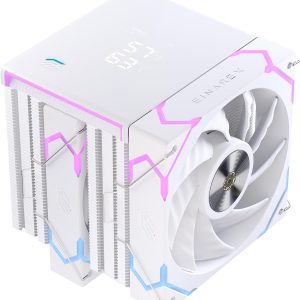 Einarex Gaming Cooling CPU, 6 Copper Heat Pipes, Dual Fans Design, Integrated Display, GLIDE G300 White
