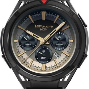 HiFuture ACTIVE Black/Red Adventure & Fitness GPS SmartWatch, AMOLED Display, Rugged & 5ATM with Stainless Steel + Silicone Bands
