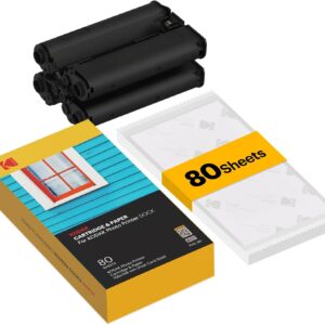 Kodak Printer Dock Sheets for Dock Plus & ERA 4x6 (80 Sheets + Cartridge)