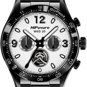 HiFuture GO PRO2 Black Luxury Swiss-Inspired Elegance Stainless Steel SmartWatch with AMOLED Display, 10 Day Battery, 1ATM
