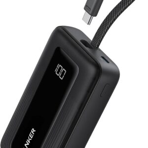 Anker Mobile Powerbank 10000 30W Built-In USB-C Cable Black