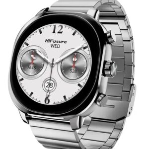 HiFuture AIX Silver Swiss Inspired Elegance Stainless Steel SmartWatch, Gorilla Glass, 10 Day Battery, 1ATM