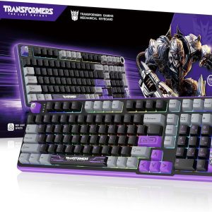 Transformers Mechanical Keyboard, Tri-Mode BT5.0/USB-C/2.4GHz, Pre-lubed Linear Switches, Hot Swappable TF-GK01 Black