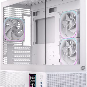 Einarex PC Case mATX SM501D RGB 3x Pre-Installed Fans , Display, White