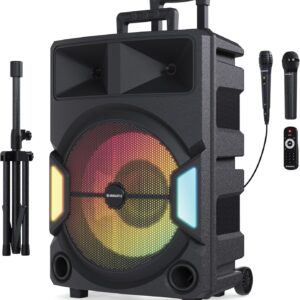 Majority Speakers Portable Karaoke PS500 150W 2xMic + Tripod (Oakcastle) UK