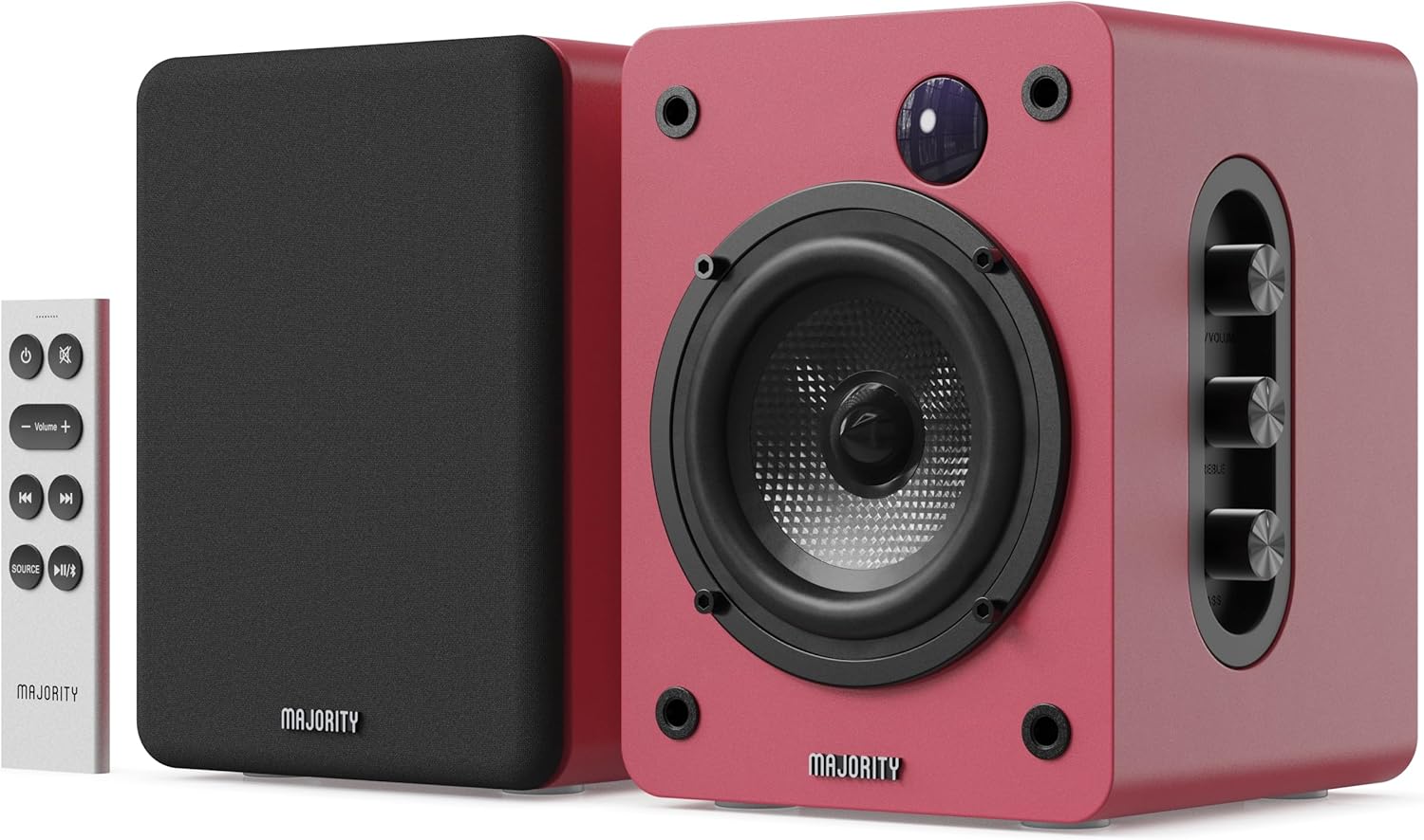 Majority Speakers Active D50X 60W 2.0 BT/USB/Optical/HDMI ARC Maroon (pair)