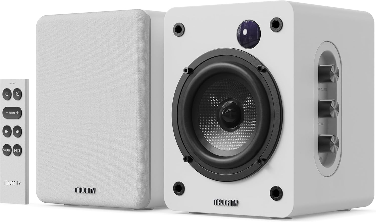 Majority Speakers Active D50X 60W 2.0 BT/USB/Optical/HDMI ARC White (pair)