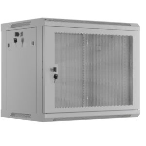 Lanberg Wall Rack 19'' with Perforated Door 9U 45cm Grey FLAT PACKED