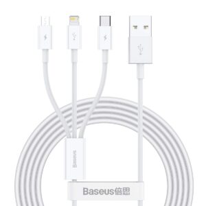 Baseus Cable Superior Series 3-in-1 1.5m White