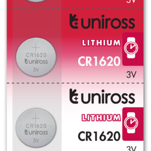 Uniross CR1620 Button Cell Lithium Battery (5pack)