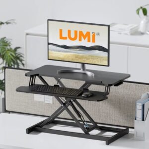 Brateck DWS37-01 Sit Stand Gas Spring Desk Workstation Max Height 51cm