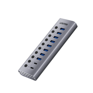 Unitek USB-C Hub 8xUSB-A Power Switch 2xUSB-C 12V3A H1315B