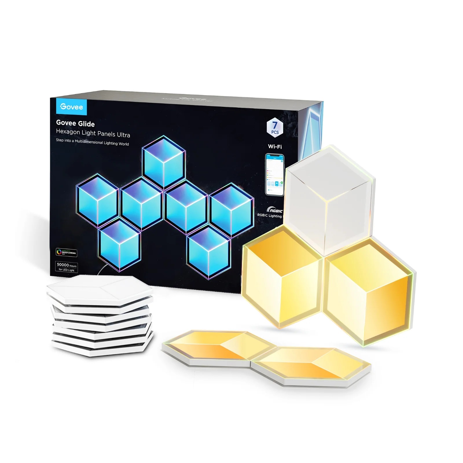 Govee Gaming Wall Glide Hexa Ultra Light Panels 7pcs (EU) H606A